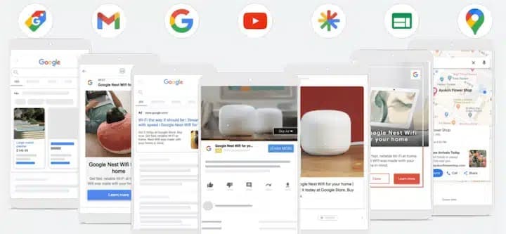 Приклад кампанії Performance Max на майданчиках Google